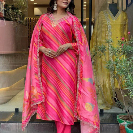 Printed Festive-Wear Ready made Kurti with Pant