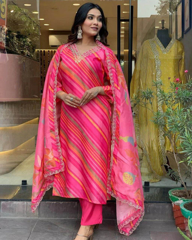 Printed Festive-Wear Ready made Kurti with Pant