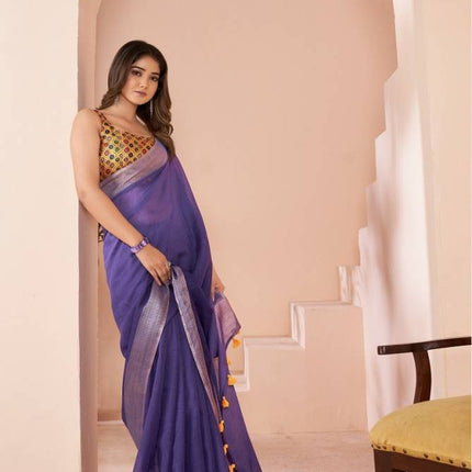 Grassy By Sr Linen Printed Daily Wear Saree