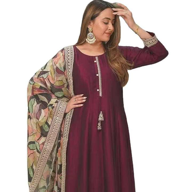 Indian Chinon Silk Sangeet Salwar Kameez