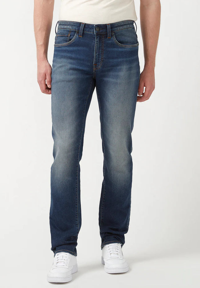 Straight Six Men's Freedom Flex Jeans in Dark Sanded Blue