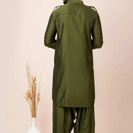 Green Viscose Pathani Set After Six Wear