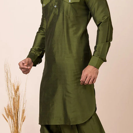 Green Viscose Pathani Set After Six Wear